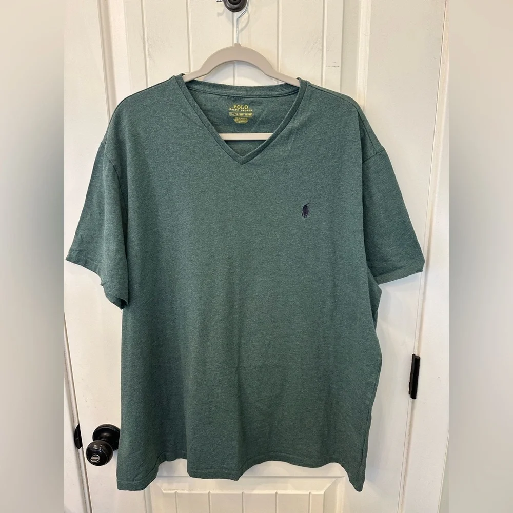 Polo Ralph Lauren Men's XXL V-Neck T-Shirt Heather Green Classic Fit
